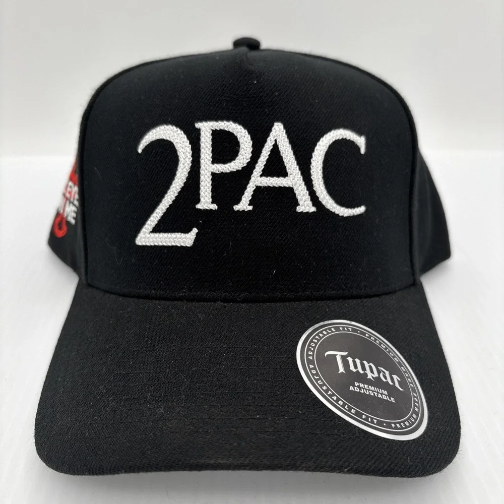 2pac 90s Embroidered Mesh Snapback Trucker Hat Black Lids Exclusive Retro Cap
